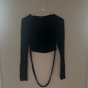 SHEIN Black Long Sleeve Bodysuit